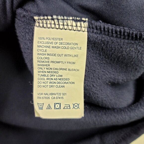 Nautica Mens Navy Fleece Half-Zip Pullover Gold Zipper Logo Medium - Picture 4 of 7